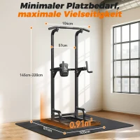 Power Tower Stazione per trazioni, 10‑in‑1 allenamento total body, schienale ispessito & allargato, 105x87x220 cm, Nero(m-8)
