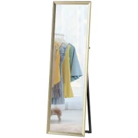 HOMCOM Staande Spiegel, flexibel plaatsbaar, 160 x 50 cm, Goudtint(m-10)
