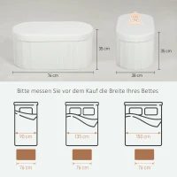HOMCOM Zitbank met opbergruimte Opvouwbaar Gepolsterde bank met fluweel-look voor woonkamer 76 x 38 x 35 cm Crème(m-3)