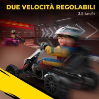 HOMCOM Go Kart Elettrico per Bambini 3-8 Anni, 12V 3-5 km/h, con Cintura di Sicurezza, Capacità 30 kg, Bianco(m-5)