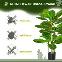 HOMCOM Kunstboom 95 cm kunstplant met 33 bladeren, pot voor woonkamer(m-6)