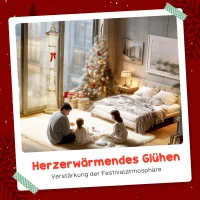 Outsunny 2,15 m verlichte lantaarnpaal, 155 LEDs, outdoor kerstlantaarn, rode strik, waterdicht, voor tuin, terras(m-4)