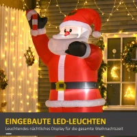 HOMCOM Opblaasbare Kerstdecoratie, 2,4 m Kerstman met LED-verlichting, Zuurstok(m-4)