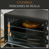 HOMCOM Horno Sobremesa de 21L 1400W Mini Horno Eléctrico Temporizador hasta 60min y Temperatura Regulable hasta 230℃ Negro(m-5)