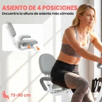 HOMCOM Bicicleta Estática Plegable 3 en 1 con Respaldo y 8 Niveles Resistencia Magnética, Bicicleta Estática en Casa Ajustable con Monitor LCD Volante Bandas Sensor de Pulso Soporte de Teléfono Rosa(m-5)