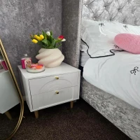 HOMCOM 2-Drawer Bedside Table Set of 2 - White(m-12)