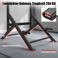 Power Tower Stazione per Dip, Barra per Trazioni, base a doppio triangolo, multifunzionale, 107,4x81,3x235 cm, Nero(m-8)