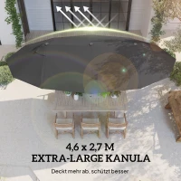 Outsunny parasol met zwengel tuinparasol dubbele marktparasol 460 x 270 cm zwart(m-4)