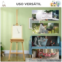 Vinsetto Cavalete de Pintura Dobrável em Madeira, 235 cm, Altura e Ângulo Ajustáveis, Prateleira Inferior, Natural(m-8)