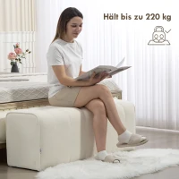 HOMCOM Moderne slaapkamerbank 110 x 40 x 44 cm — linnenlook, tot 220 kg, crèmewit(m-6)