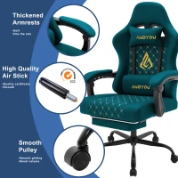 Sedia da gaming con poggiapiedi, cuscino morbido per nuca e lombare, cuscini di supporto rimovibili, 60x60x122 cm, blu marino(m-4)