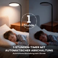 HOMCOM LED-vloerlamp met magnetische afstandsbediening, flexibel verstelbaar, draaibaar, metaal, zwart(m-7)