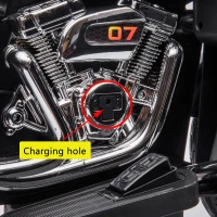 Moto elettrica 12V per bambini, ampio vano portaoggetti e sedile morbido in PU, 110x48x68 cm, Nero(m-7)