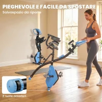 HOMCOM Bicicleta Estática Plegable con Respaldo 8 Niveles de Resistencia Volante Pantalla LCD Pulsómetro y Sillín Ajustable(m-7)