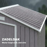 Outsunny Gereedschapsschuur tuinhuisje opbergruimte voor gereedschappen tuinkast gereedschapskast metaal(m-7)