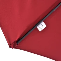 Outsunny parasol met zwengel tuinparasol dubbele marktparasol 460 x 270 cm wijnrood(m-9)