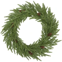 HOMCOM Kerstkrans met dennenappels Ø60 cm – kunstkrans, groen(m-11)
