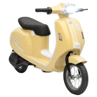 AIYAPLAY 24V Kids Electric Motorbike, Ride on Motorcycle with Manual Throttle, Brakes and LED Lights for Ages 8-12 Years, Beige(m-1)