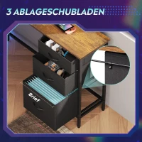 Bureau d'angle en L avec éclairage LED, plateau surélevé pour moniteur + crochet pour casque, 142x118x87,5 cm, Marron(m-6)