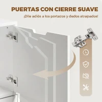HOMCOM Cajonera de Oficina con 5 Cajones Ruedas y Armario con Cierre Suave Soporte para Impresora Blanco(m-7)