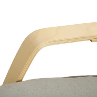 HOMCOM Silla Mecedora con Reposapiés Ajustable en 5 Posiciones Reposabrazos de Madera Acolchado Doble Capa Gris Claro(m-14)