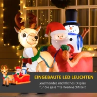 HOMCOM opblaasbare kerstman slee sneeuwpop(m-4)