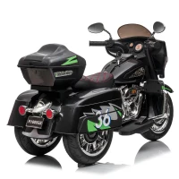 Moto elettrica 12V per bambini, ampio vano portaoggetti e sedile morbido in PU, 110x48x68 cm, Nero(m-16)