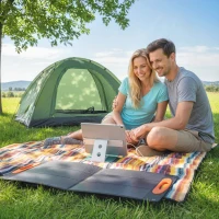 HOMCOM 100W Portable Solar Panel, Foldable Solar Charger with USB-A & USB-C Fast Charging Output, IP67 Waterproof for Mobile Phone Power Bank Flashlight Fans Camping Backpacking Hiking(m-14)