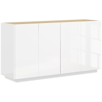 HOMCOM Credenza Moderna con Armadietti 2 Ante Bianco Lucido