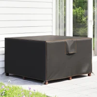 Outsunny Schutzhülle für Gartenmöbel Winterfest Wasserdicht Abdeckung Anti-UV Abdeckplane 420D Oxford Gewebe 125x125x74cm Schwarz(m-10)