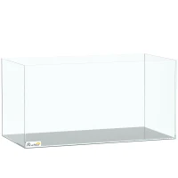 PawHut Acuario de Pecera 51 L Pecera de Cristal con Alfombrilla Protectora para Peces Camarones y Tortugas Transparente(m-1)
