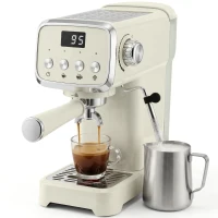 HOMCOM Siebträgermaschine 20 Bar Espressomaschine mit Milchaufschäumer und 1,2L abnehmbaren Wassertank für Espresso(m-12)