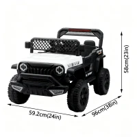Auto elettrica per bambini 12V, telecomando per genitori e modalità di guida manuale, 96x59,2x58 cm, Bianco(m-3)