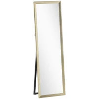 HOMCOM Staande Spiegel, flexibel plaatsbaar, 160 x 50 cm, Goudtint(m-1)