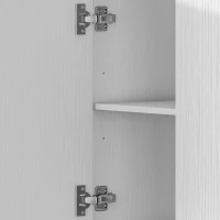 HOMCOM Alacena de Cocina Alta con 4 Puertas con Bisagras de Cierre Suave Estantes Ajustables 2 Compartimentos Abiertos Blanco(m-11)