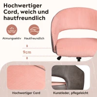 Sedia da ufficio, regolabile in altezza e girevole a 360°, braccioli integrati, 61x50x74 cm, Rosa(m-6)