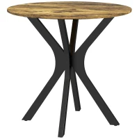 HOMCOM Keukentafel voor 2 Personen, Rond, Poedergecoat Staalframe, Ø78 cm, Rustiek Bruin(m-10)