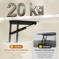 HOMCOM Couchtisch Höhenverstellbar Wohnzimmertisch mit Verstecktem Stauraum für Wohnzimmer, 50 x 100 cm, Weiß(m-6)