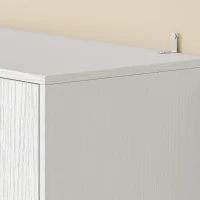HOMCOM Alacena de Cocina Alta con 4 Puertas con Bisagras de Cierre Suave Estantes Ajustables 2 Compartimentos Abiertos Blanco(m-12)
