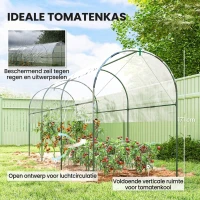 Outsunny Vorstbestendige foliekas met boogdak, grondanker, kas 400 x 123 x 171cm, transparant(m-4)