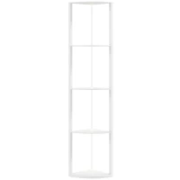 HOMCOM Lámpara de Pie LED Regulable con 5 Niveles y Estantería Cambio de Color RGB Control Remoto Blanco(m-1)