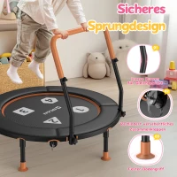 Trampolino per bambini piccoli, design anti‑ribaltamento, ripiegabile salvaspazio, ideale per bambini da 1–6 anni, Dimensioni 91 x 91 x 81 cm, 91x91x81 cm, Nero(m-7)