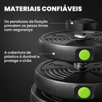 SPORTNOW Kit de Halteres 30 kg 2 em 1 Jogo de Pesos com Barra de Pesos Pega Antiderrapante para Treino de Força  Preto e Verde(m-7)