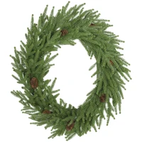 HOMCOM Kerstkrans met dennenappels Ø60 cm – kunstkrans, groen(m-10)