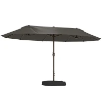 Outsunny Parasol met parasolstandaard en dubbele parasol 460 x 270 cm donkergrijs(m-11)