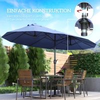 Outsunny dubbele parasol tuinparasol marktparasol met handslinger 460 x 270 cm(m-6)