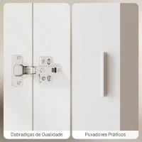 HOMCOM Roupeiro Moderno para Quarto com Barra de Pendurar, Gaveta e Prateleira Superior, 40x52x170 cm, Branco(m-6)