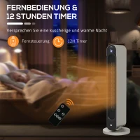HOMCOM Elektrische Verwarming, 3 Modi, 12-Uurs Timer, LED Display, Oscillatiefunctie(m-8)