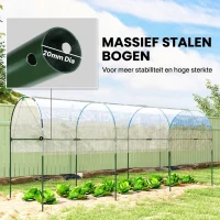 Outsunny Vorstbestendige foliekas met boogdak, grondanker, kas 400 x 123 x 171cm, transparant(m-5)