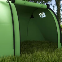 Outsunny Campingzelt für 3-4 Personen stabil wasserdicht Familienzelt mit Schlafzimmer Wohnzimmer 3000mm Wassersäule Dunkelgrün(m-8)